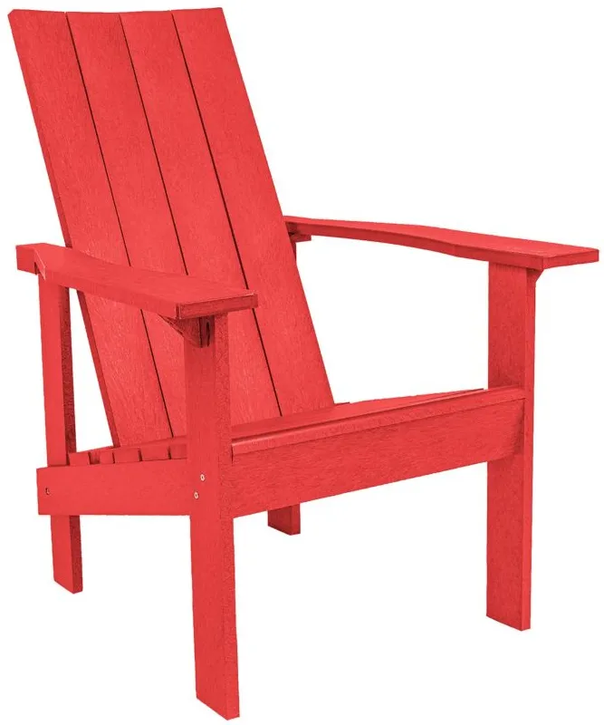 Generation Recycled Outdoor Modern Adirondack Chair in Red by C.R. Plastic Products