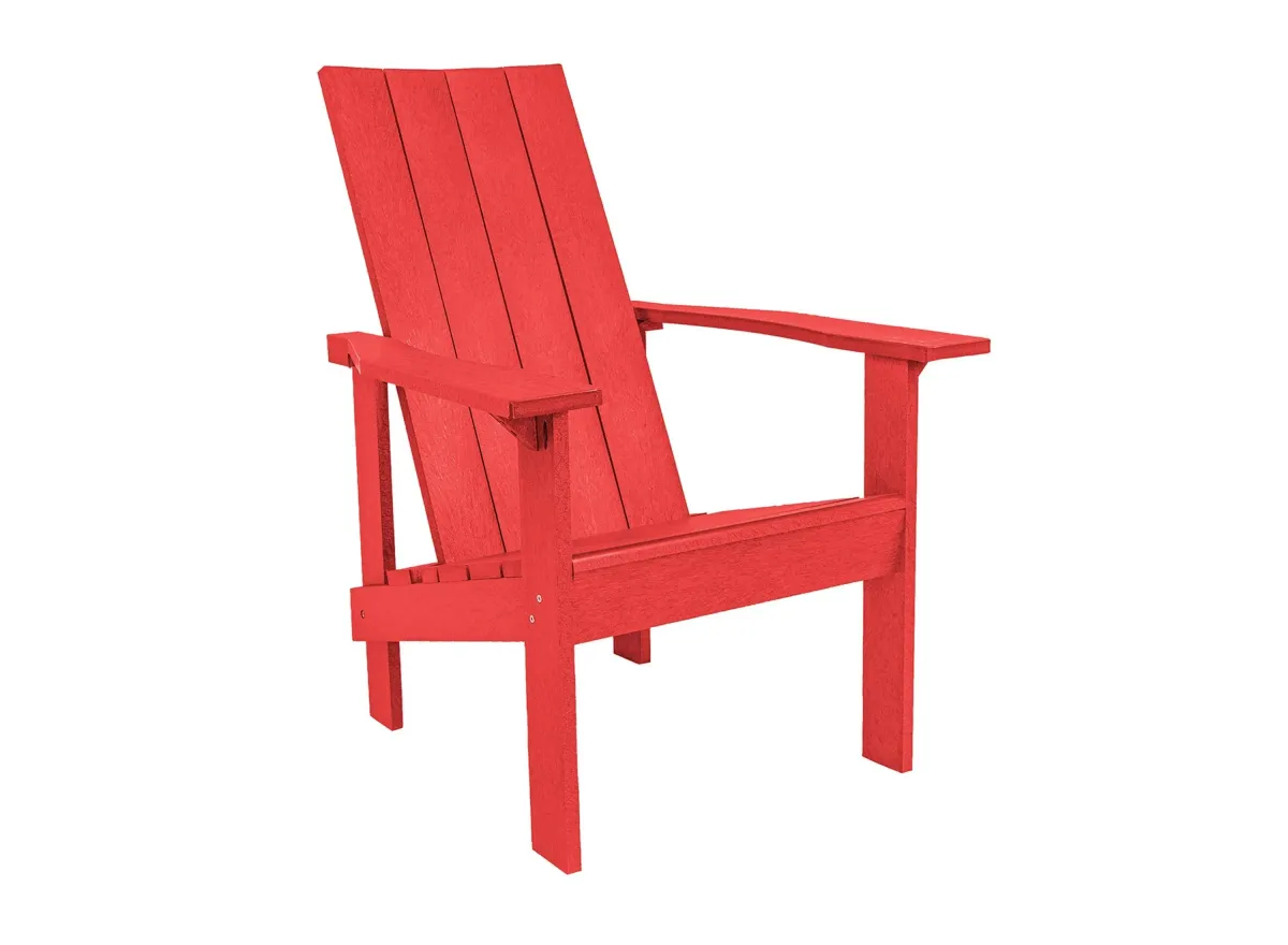 Generation Recycled Outdoor Modern Adirondack Chair in Red by C.R. Plastic Products