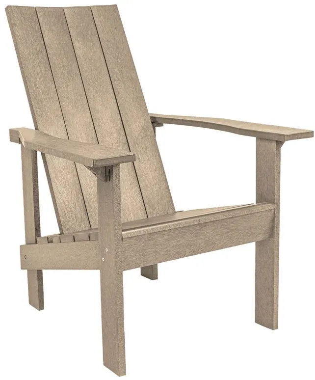 Generation Recycled Outdoor Modern Adirondack Chair in Beige by C.R. Plastic Products
