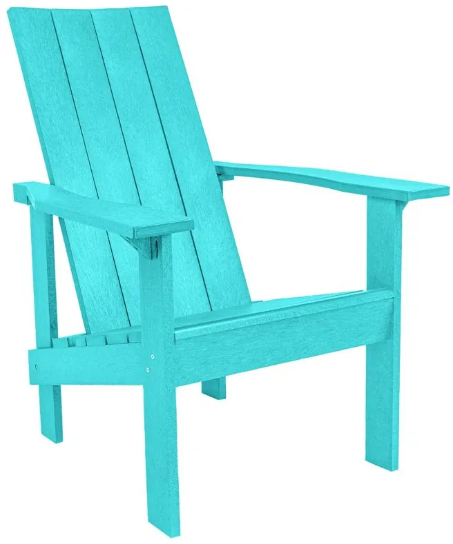 Generation Recycled Outdoor Modern Adirondack Chair in Turquoise by C.R. Plastic Products