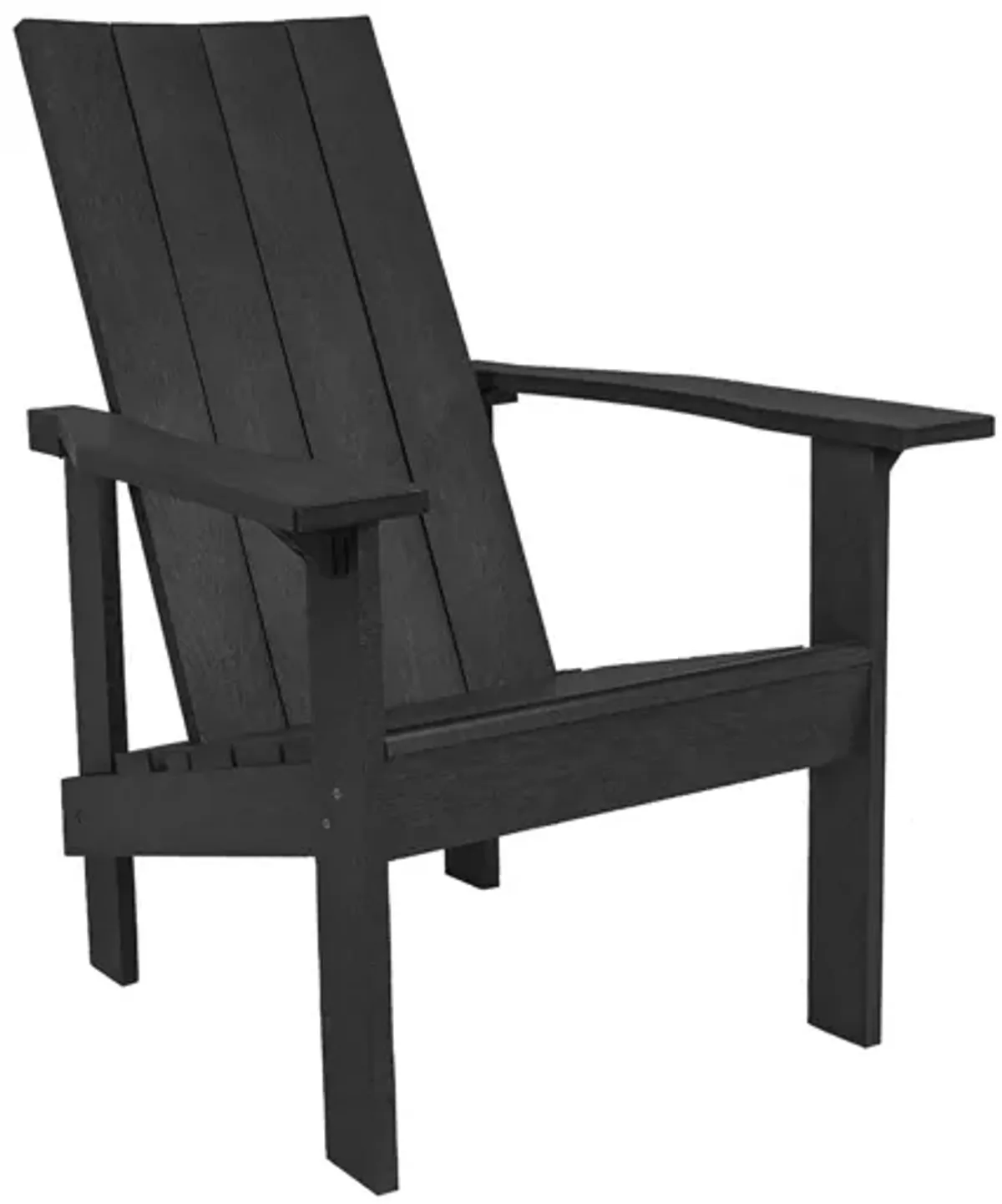 Generation Recycled Outdoor Modern Adirondack Chair in Black by C.R. Plastic Products