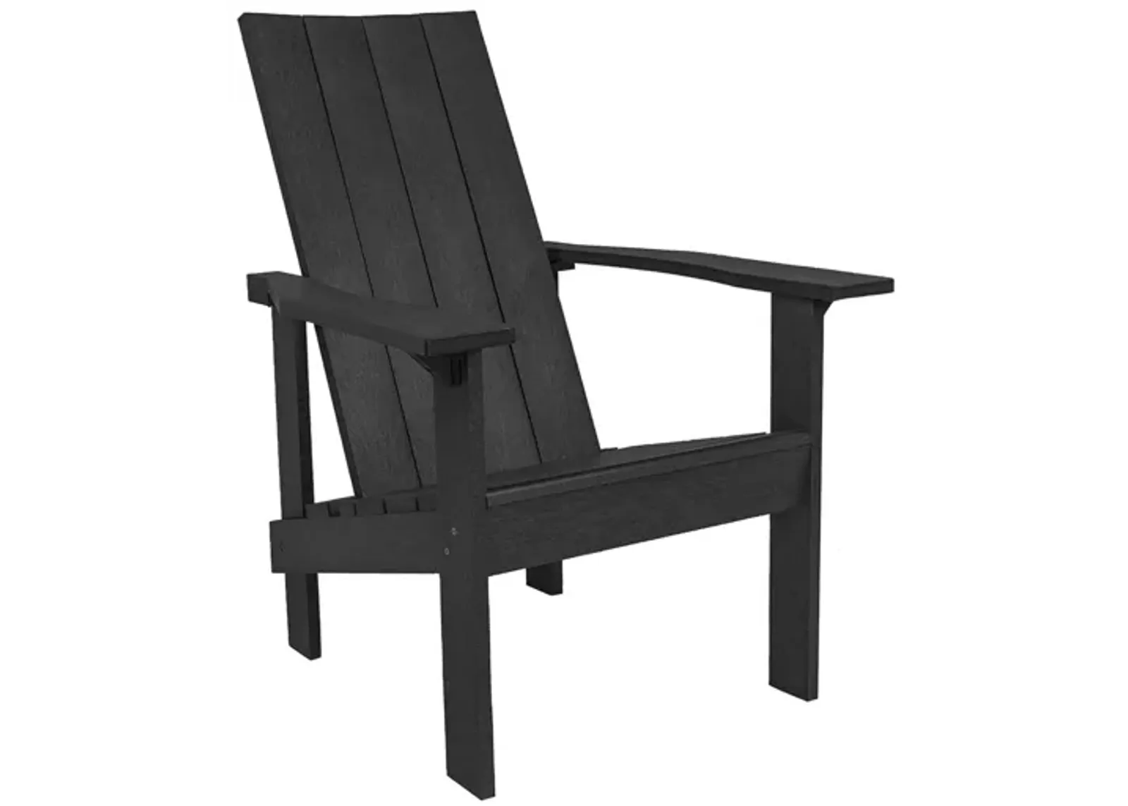 Generation Recycled Outdoor Modern Adirondack Chair in Black by C.R. Plastic Products