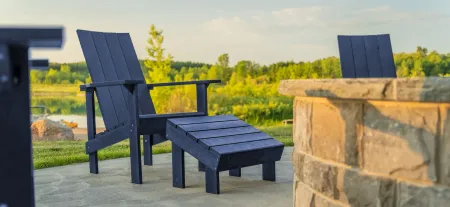 Generation Recycled Outdoor Modern Adirondack Chair in Navy by C.R. Plastic Products