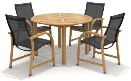 Lifestyle Garden Outdoor 5-pc. Round Dining Set in Brown by International Home Miami