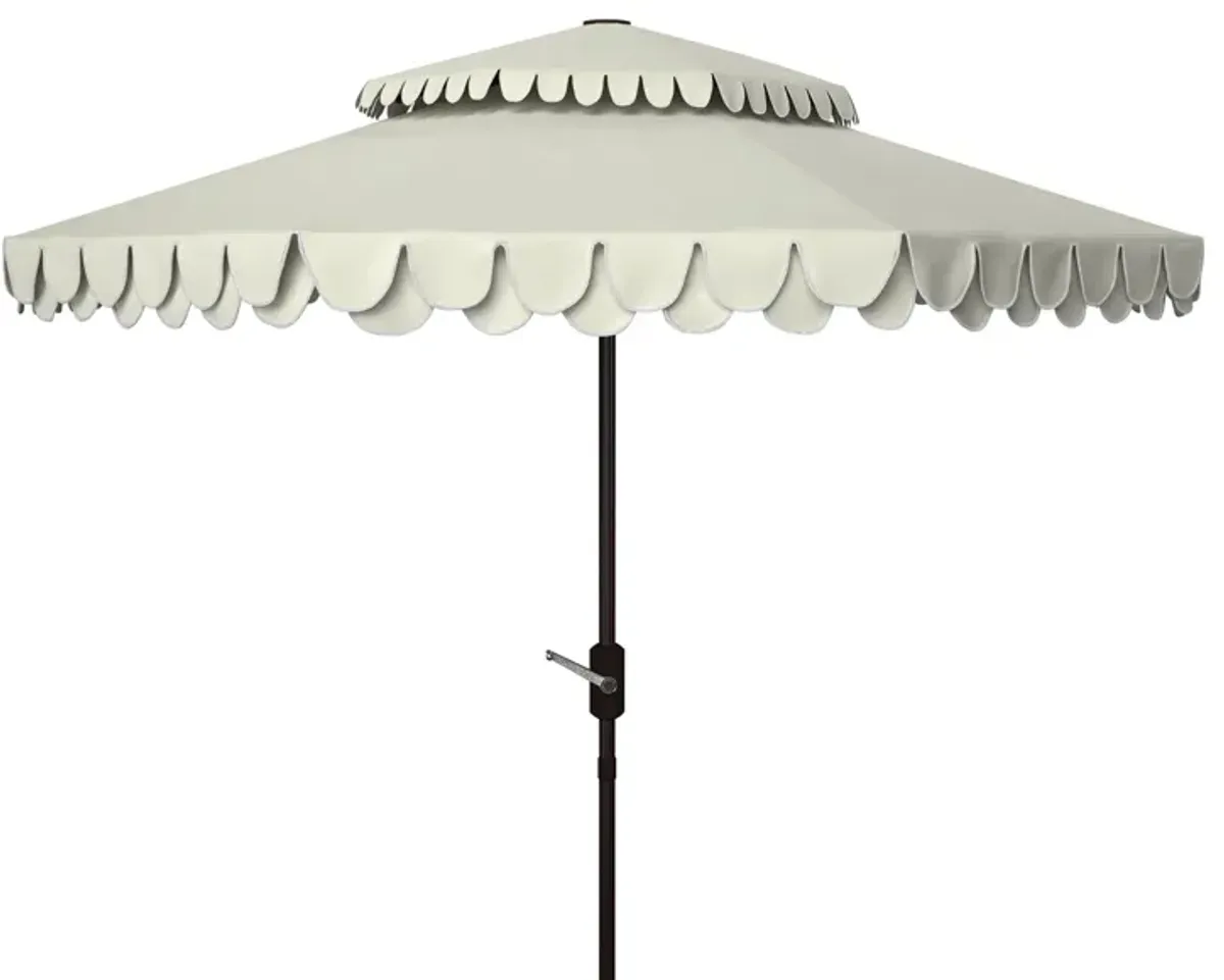 Chandler 9 ft Double Top Umbrella in Natural / White by Safavieh