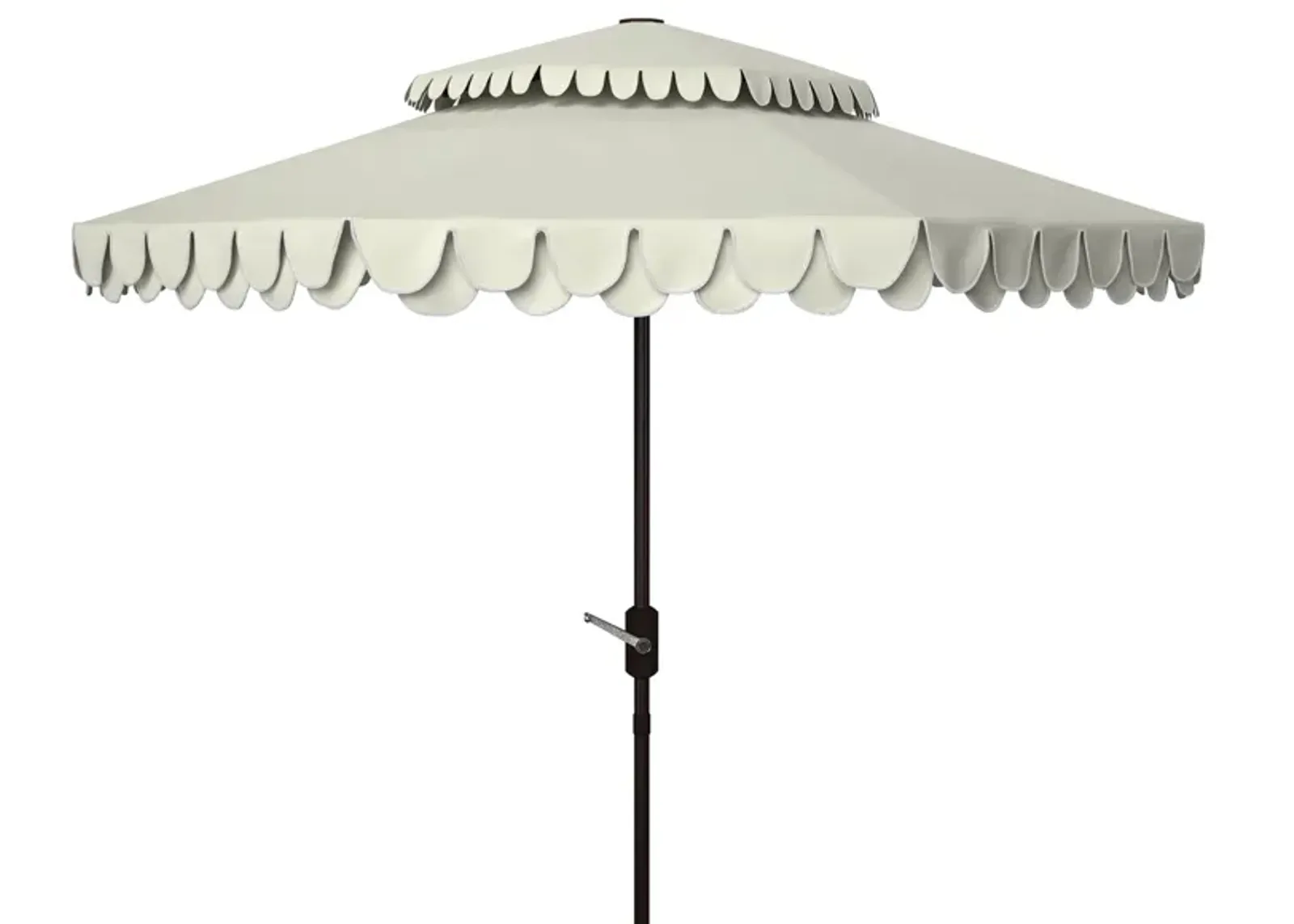 Chandler 9 ft Double Top Umbrella in Natural / White by Safavieh