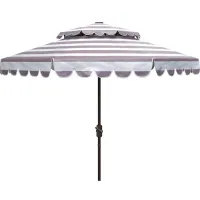 Lavinia 9 ft Rnd Double Top Crank Umbrella in Natural / Beige by Safavieh