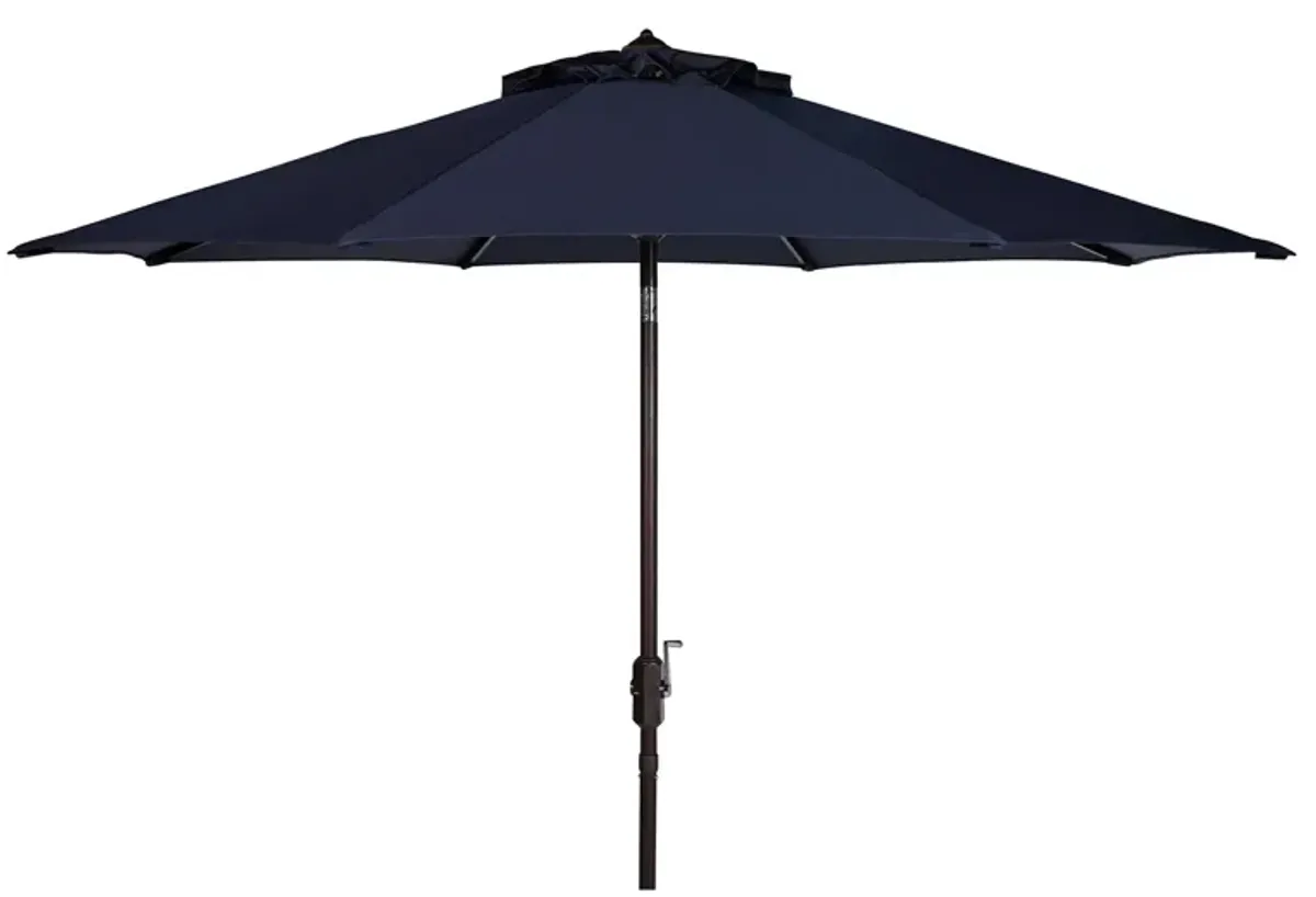 Ortega UV Resistant 9 ft Auto Tilt Crank Umbrella in Natural / White by Safavieh