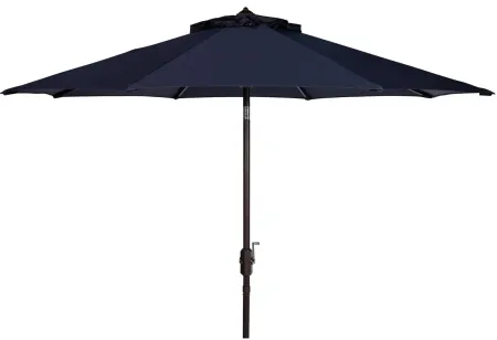Ortega UV Resistant 9 ft Auto Tilt Crank Umbrella in Navy by Safavieh