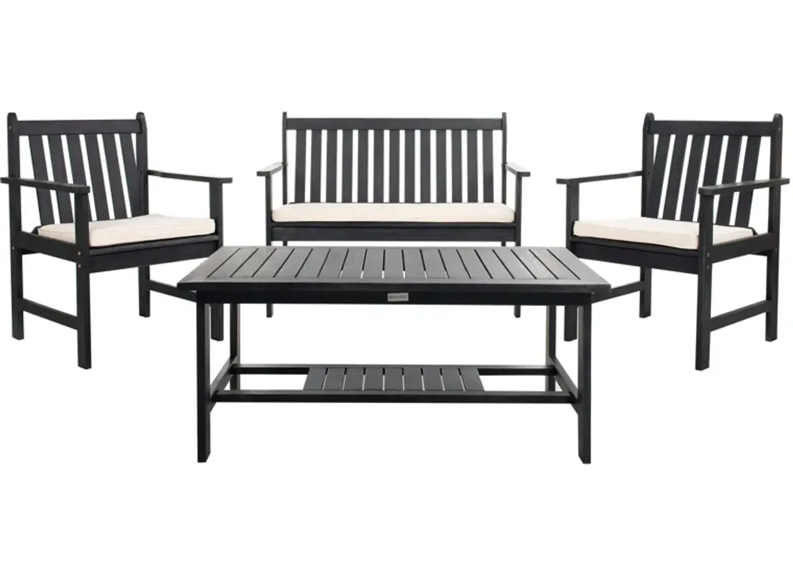 Richmond 4-pc. Patio Set in Ash Gray / Beige by Safavieh