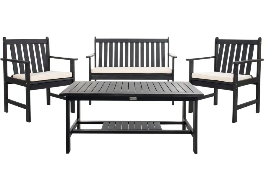 Richmond 4-pc. Patio Set in Ash Gray / Beige by Safavieh