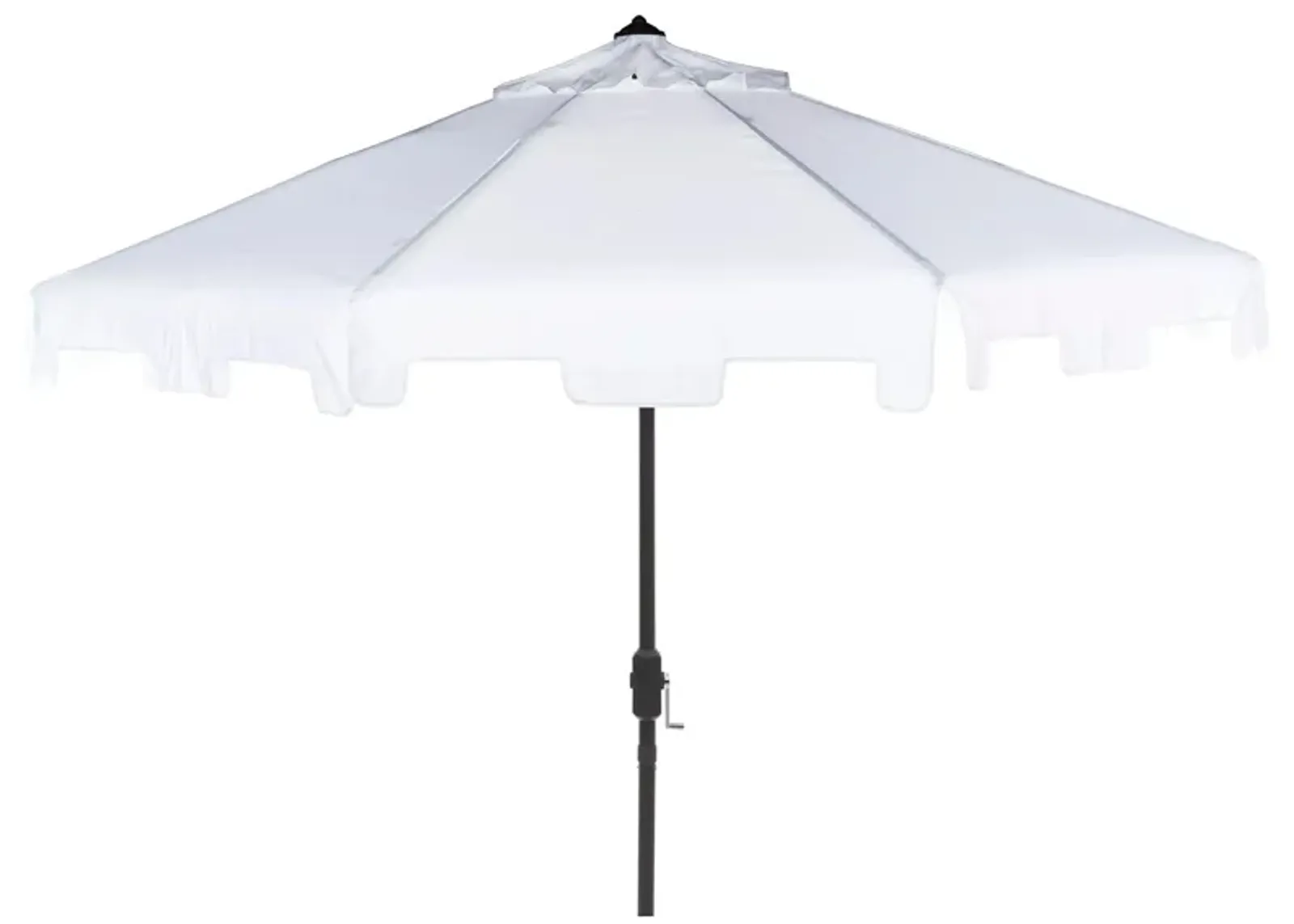 Zimmerman UV Resistant 9 ft Crank Market Push Button Tilt Umbrella w/ Flap in Natural by Safavieh