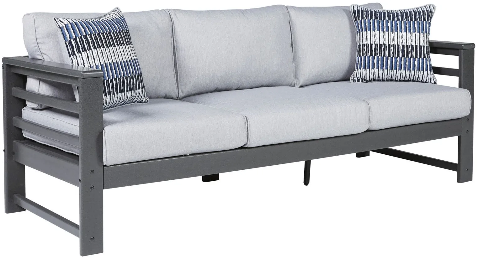 Amora Outdoor Sofa in Charcoal Gray by Ashley Furniture