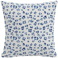 22" Outdoor Brush Cheetah Pillow in Brush Cheetah Sm Blue by Skyline