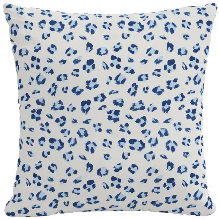 22" Outdoor Brush Cheetah Pillow in Brush Cheetah Sm Blue by Skyline