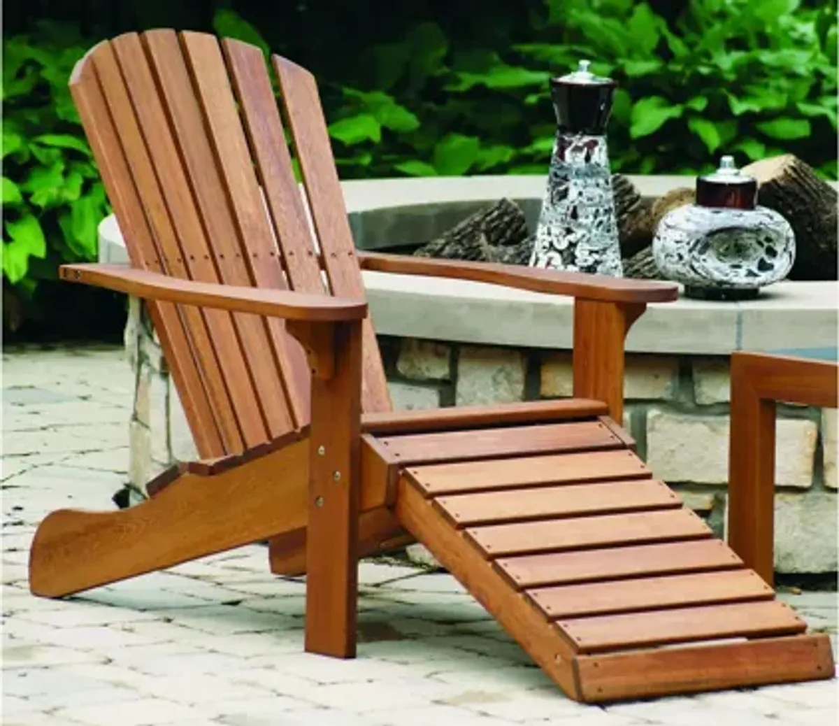 Farmhouse Adirondack Chair with Ottoman