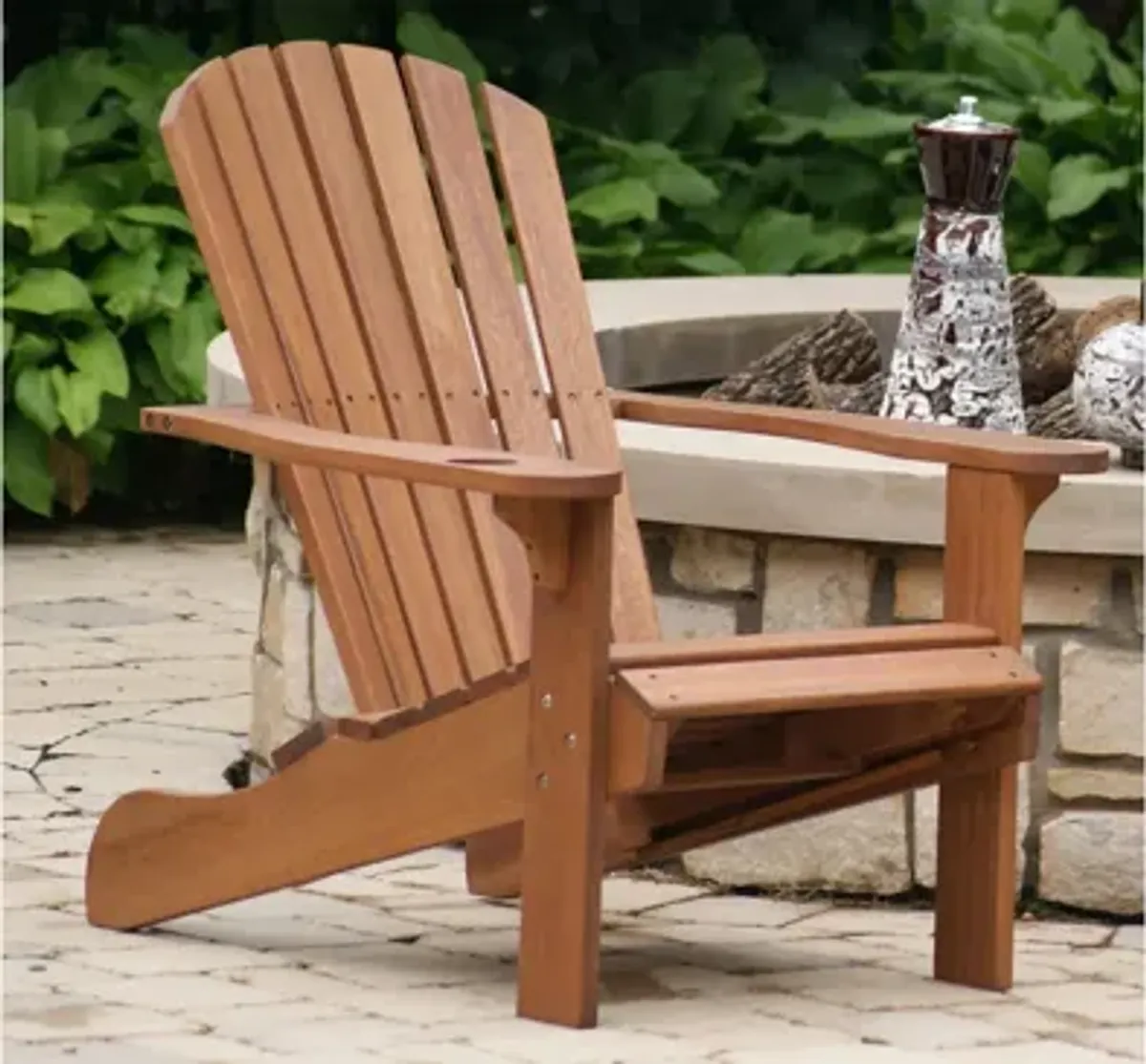 Farmhouse Adirondack Chair with Ottoman