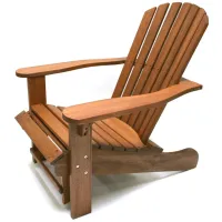 Farmhouse Adirondack Chair with Ottoman in Brown by Outdoor Interiors