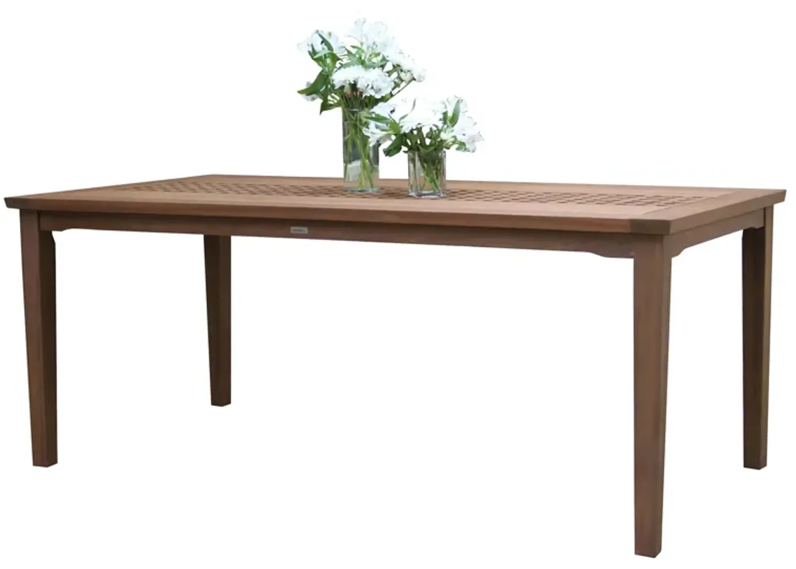 Farmhouse 76" Checkerboard Dining Table in Brown by Outdoor Interiors