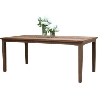 Farmhouse 76" Checkerboard Dining Table in Brown by Outdoor Interiors