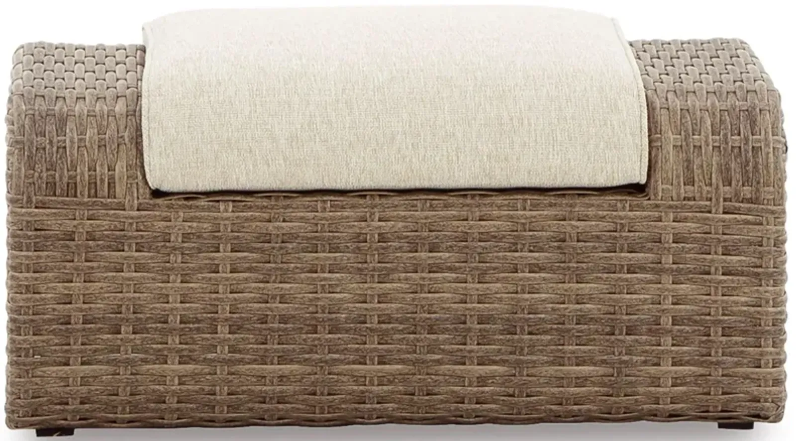 Sandy Bloom Outdoor Ottoman in Brown/Beige by Ashley Furniture