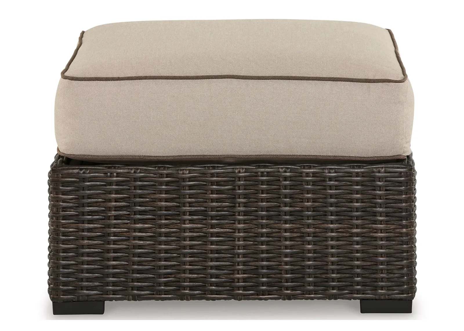 Coastline Bay Outdoor Ottoman in Brown/Beige by Ashley Furniture