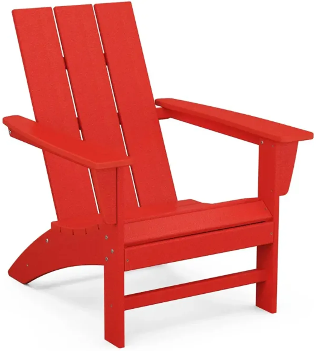 Modern Adirondack Chair in Sunset Red by Polywood