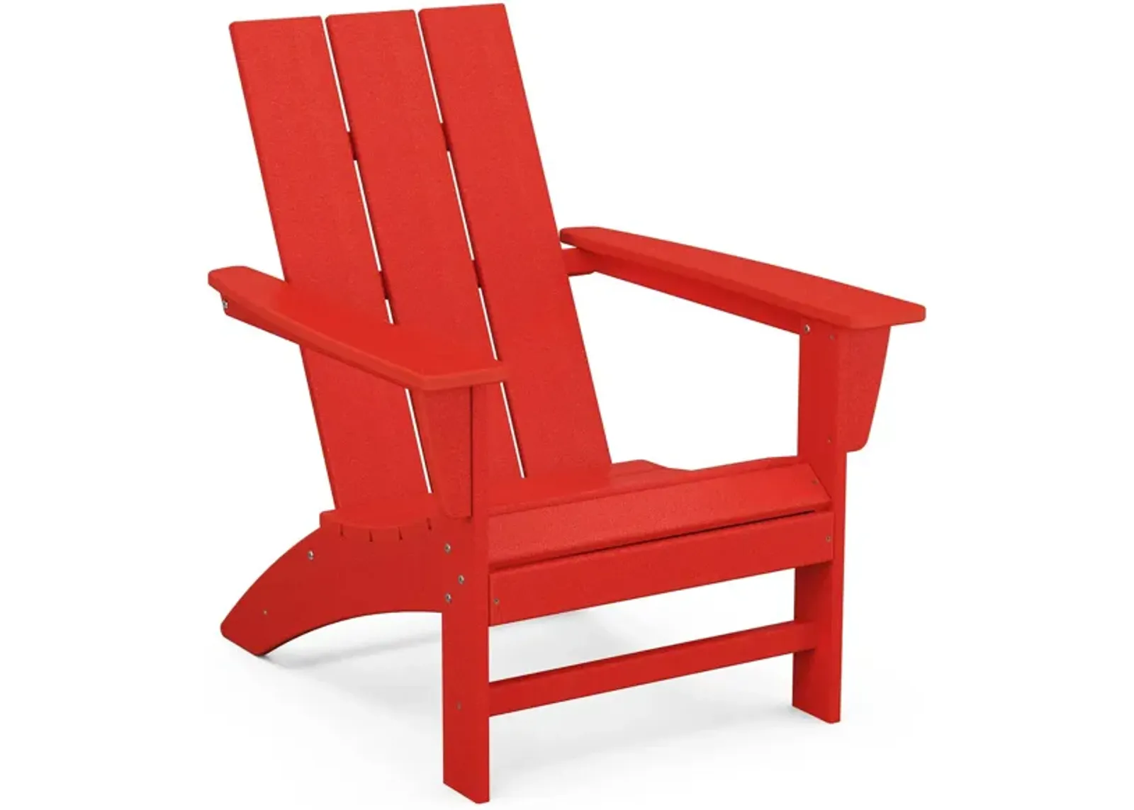 Modern Adirondack Chair in Sunset Red by Polywood