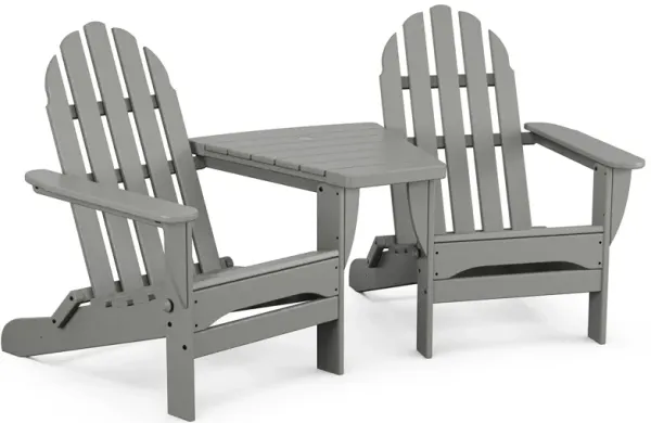Classic Folding Adirondacks Chair with Angled Connecting Table