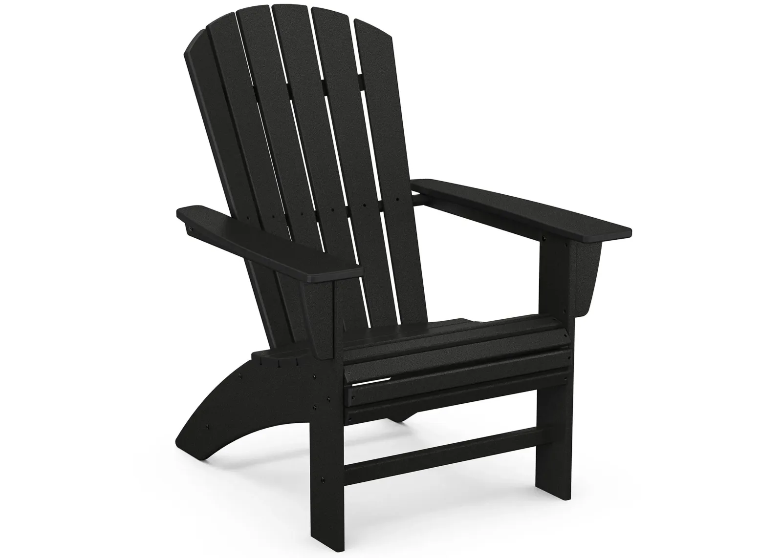 Nautical Curveback Adirondack Chair in Black by Polywood