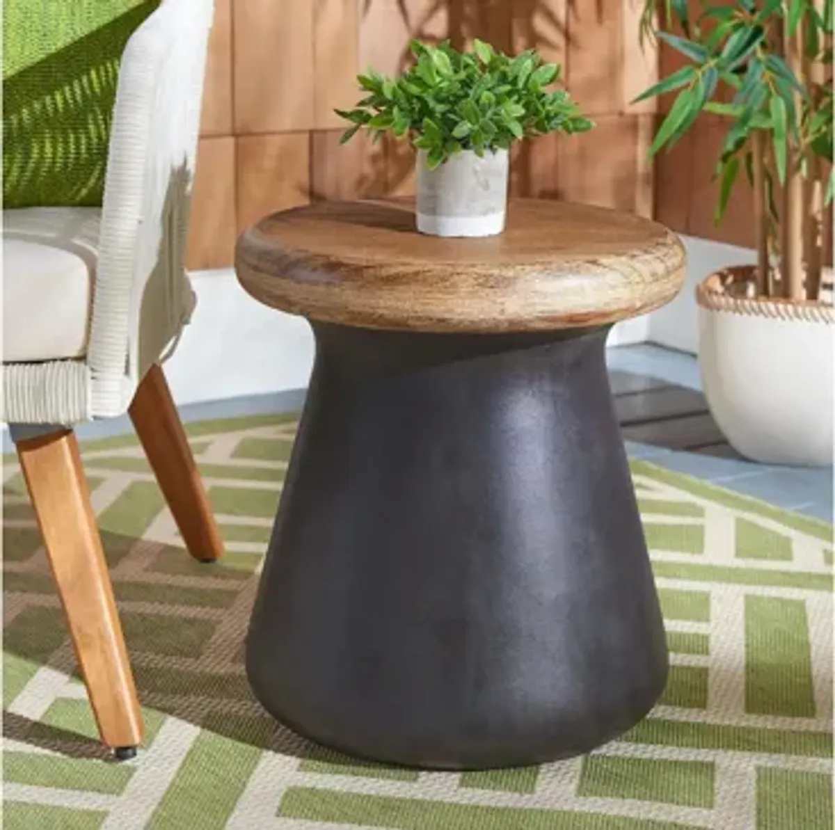 Ronson Outdoor Concrete Accent Stool