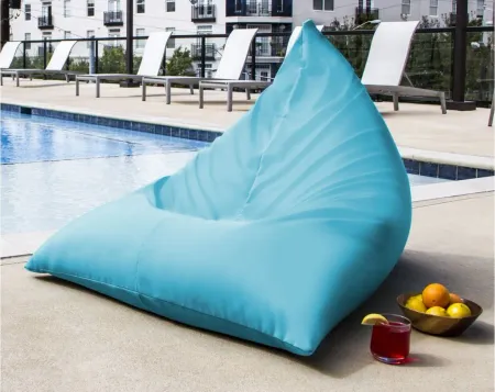 Rami Outdoor Bean Bag Chair in Blue by Foam Labs