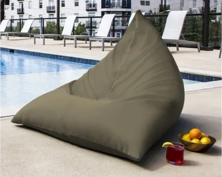Rami Outdoor Bean Bag Chair in Dark Brown/Beige by Foam Labs
