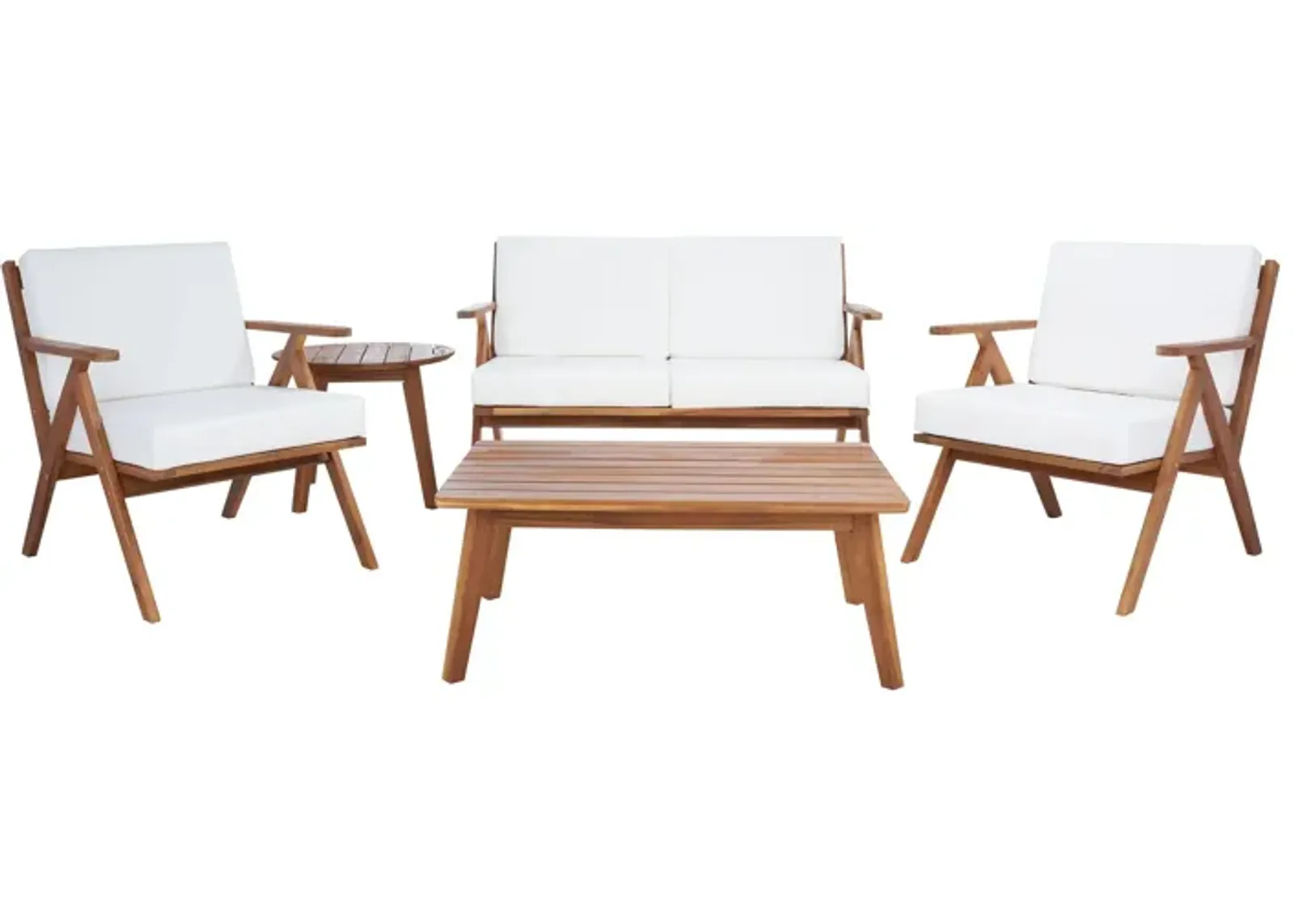 Dryad 5-pc. Outdoor Patio Set in Espresso Brown, Sapphire Blue by Safavieh