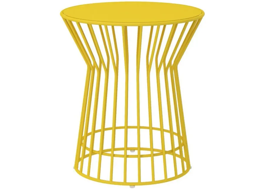 Novogratz Poolside Gossip Outdoor Roberta Side Table in Yellow by DOREL HOME FURNISHINGS