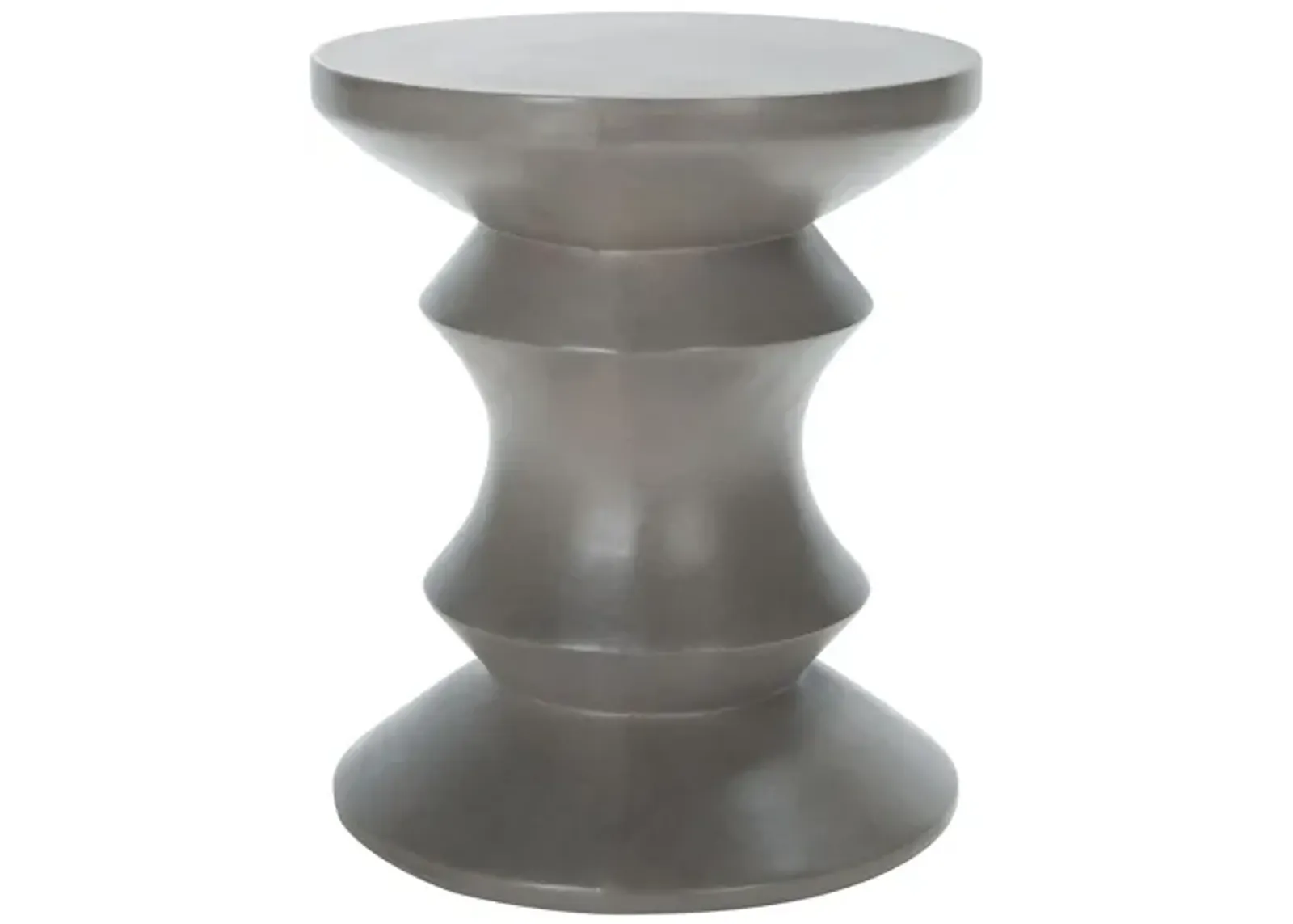 Palmdale Outdoor Concrete Accent Stool in Espresso Brown by Safavieh