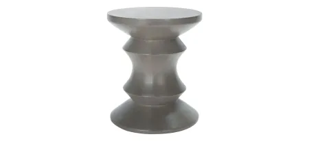 Palmdale Outdoor Concrete Accent Stool in Espresso Brown by Safavieh