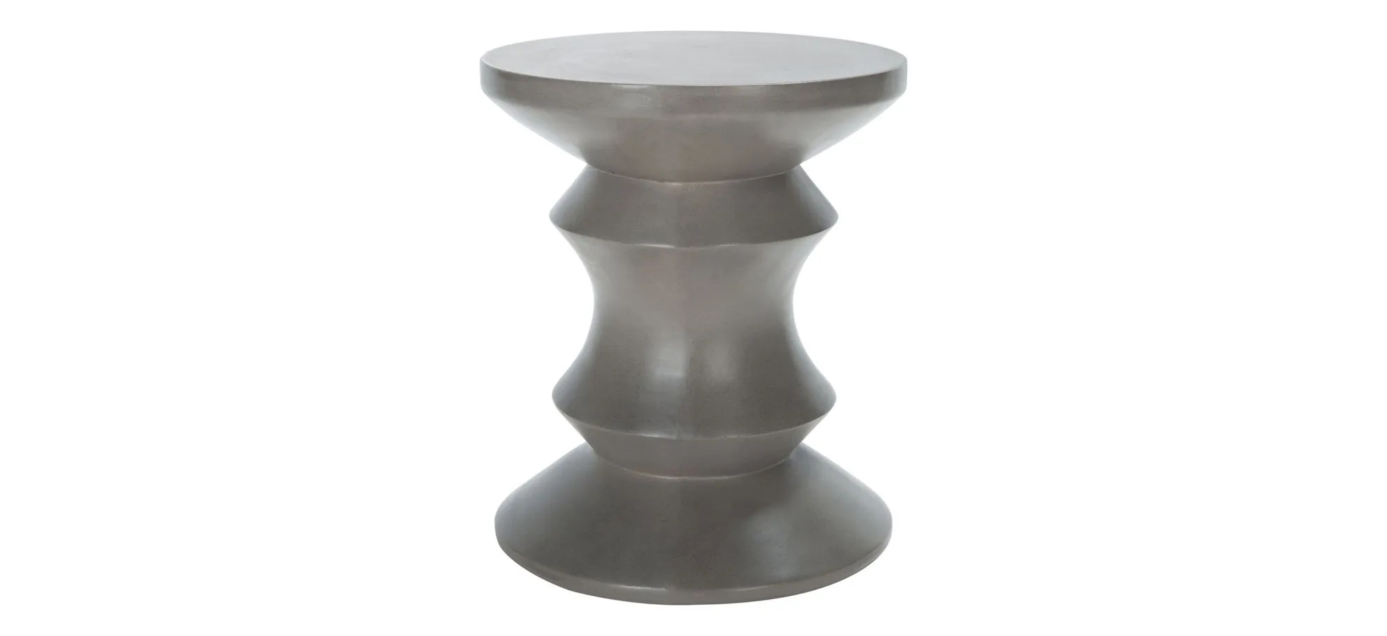 Palmdale Outdoor Concrete Accent Stool in Espresso Brown by Safavieh