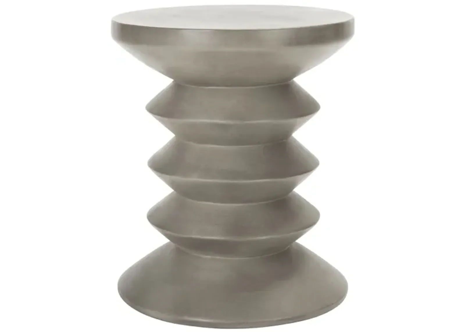 Vernon Outdoor Concrete Accent Stool in Chocolate Silk by Safavieh