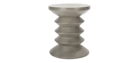 Vernon Outdoor Concrete Accent Stool in Chocolate Silk by Safavieh