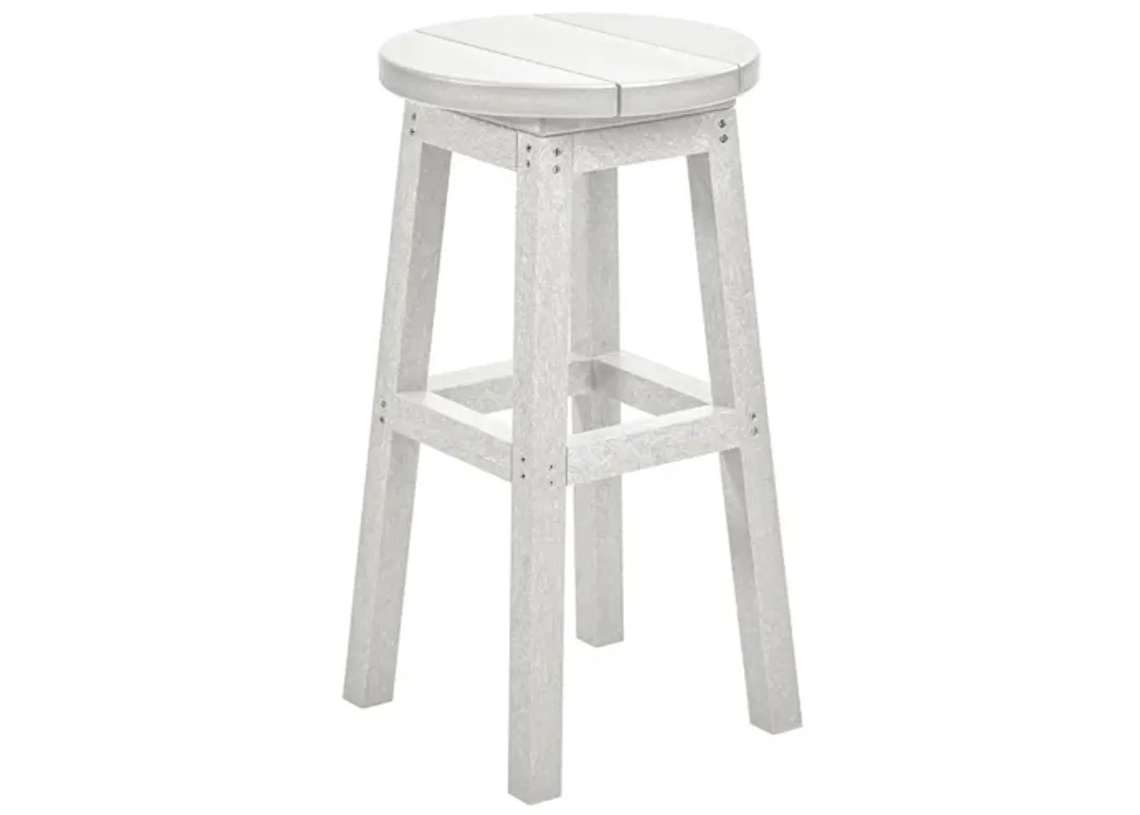 Generation Recycled Outdoor Counter Height Dining Stool in White by C.R. Plastic Products