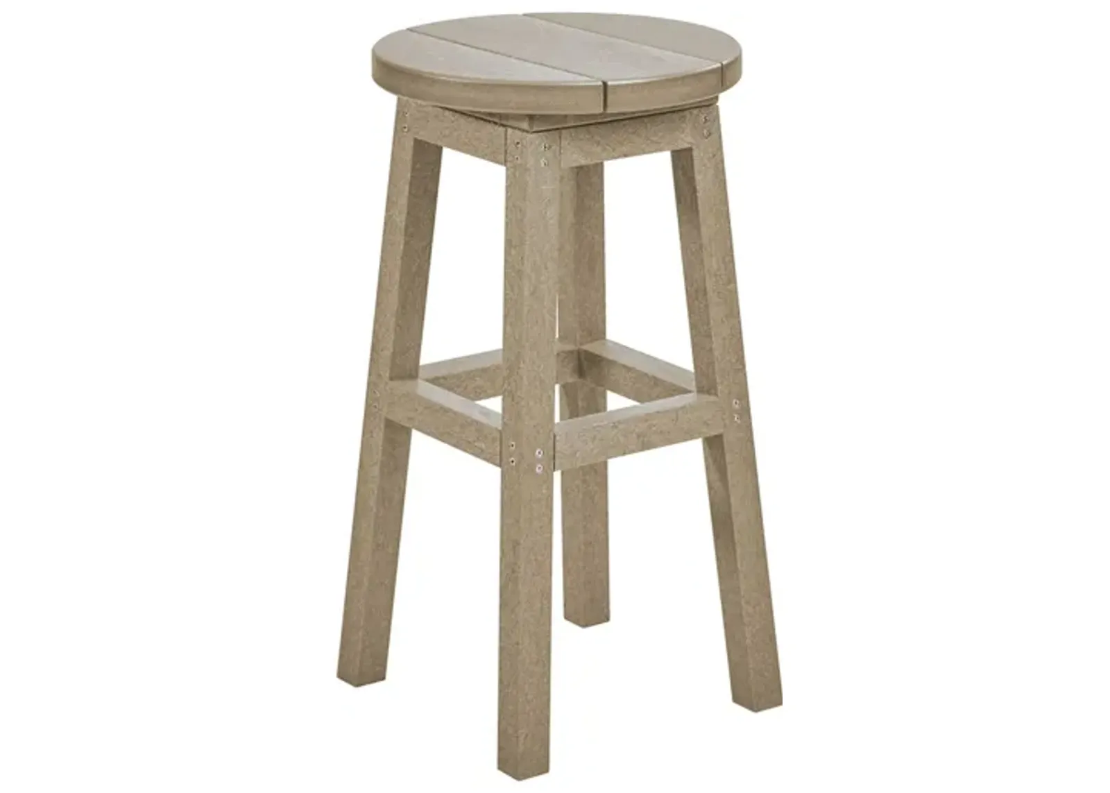 Generation Recycled Outdoor Counter Height Dining Stool in Beige by C.R. Plastic Products