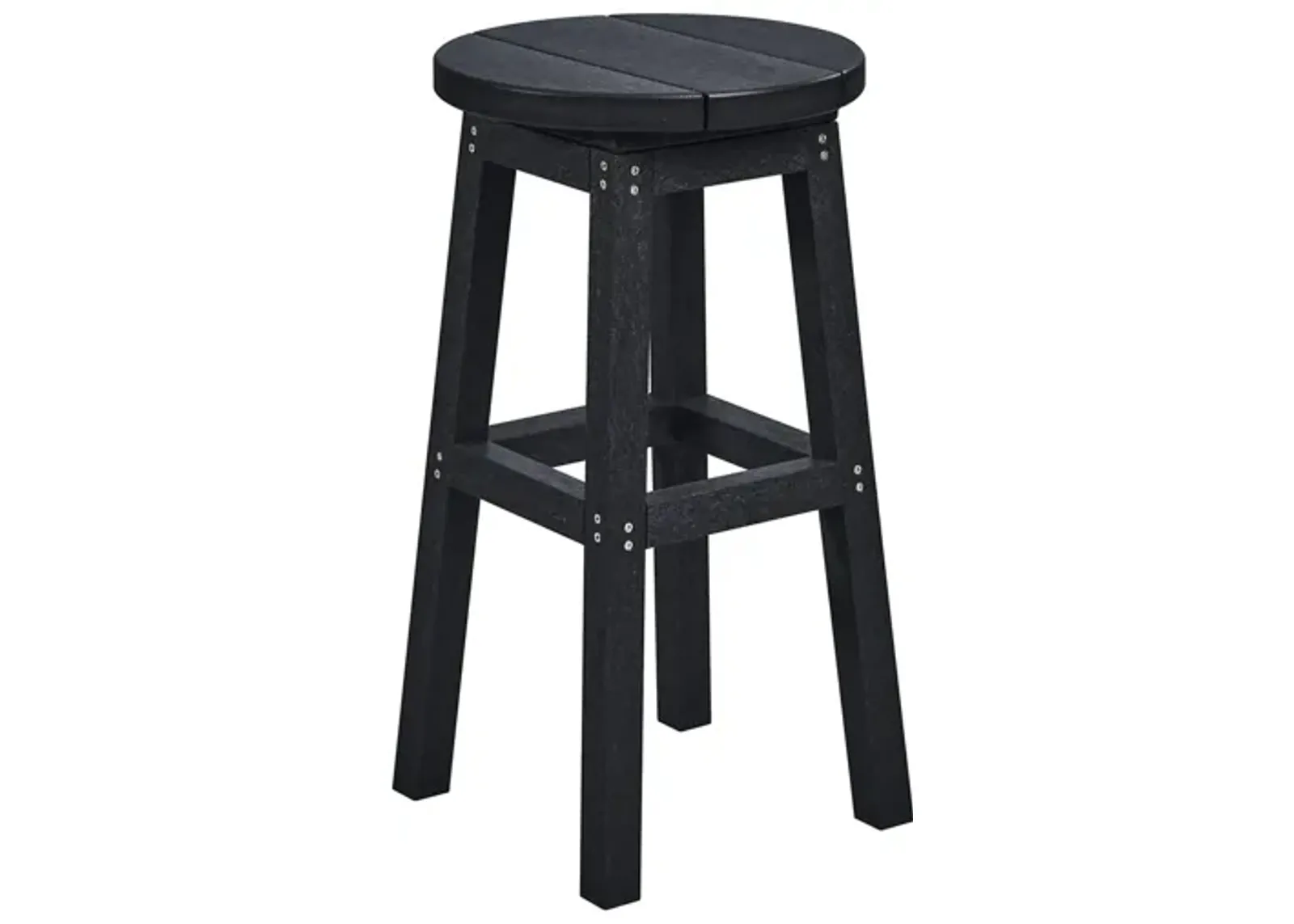 Generation Recycled Outdoor Counter Height Dining Stool in Black by C.R. Plastic Products