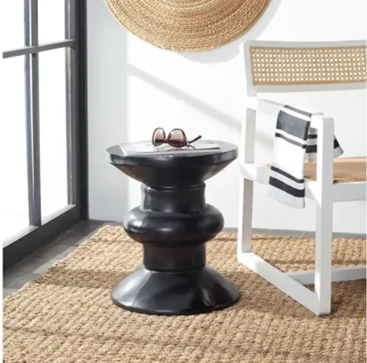 Brea Outdoor Concrete Accent Stool