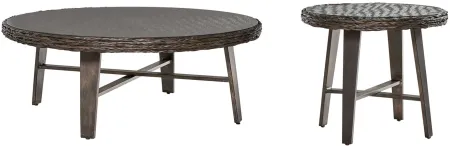 Grand Isle 2-pc. Outdoor Round Table Set in Dark Carmel by South Sea Outdoor Living