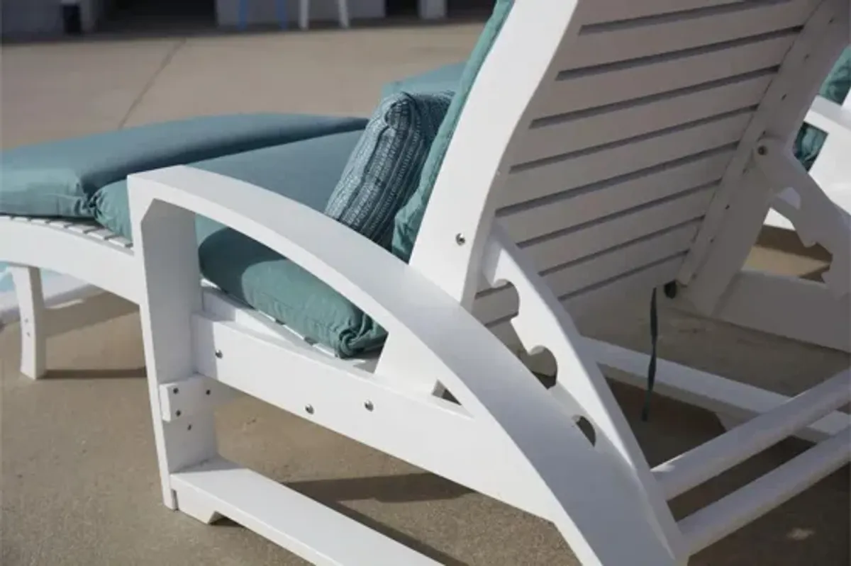 St. Tropez Recycled Outdoor Chaise Lounge with Hidden Wheels