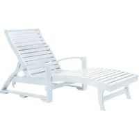 St. Tropez Recycled Outdoor Chaise Lounge with Hidden Wheels in Drift Brown - Palazzo Cream by C.R. Plastic Products