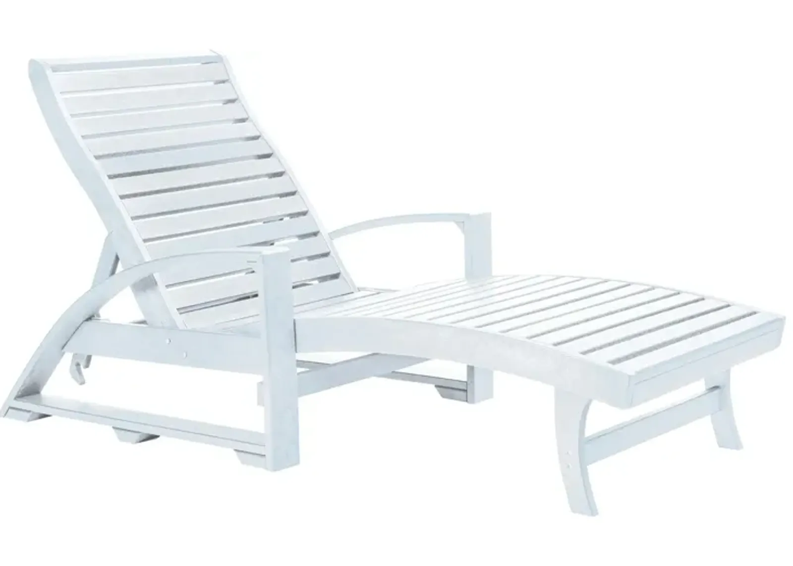 St. Tropez Recycled Outdoor Chaise Lounge with Hidden Wheels in White by C.R. Plastic Products