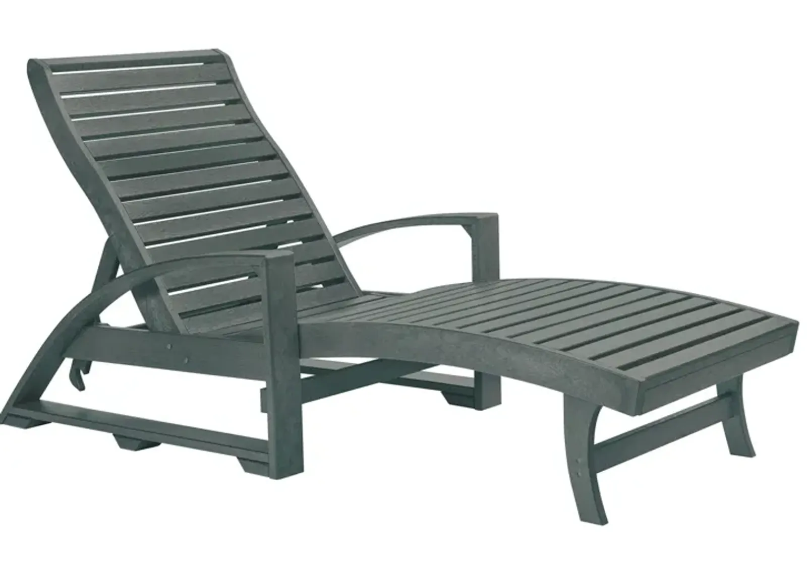 St. Tropez Recycled Outdoor Chaise Lounge with Hidden Wheels in Slate Gray by C.R. Plastic Products