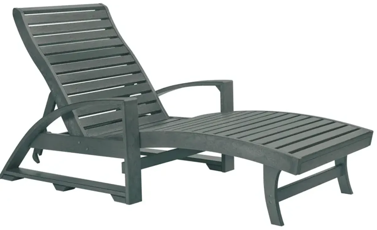 St. Tropez Recycled Outdoor Chaise Lounge with Hidden Wheels